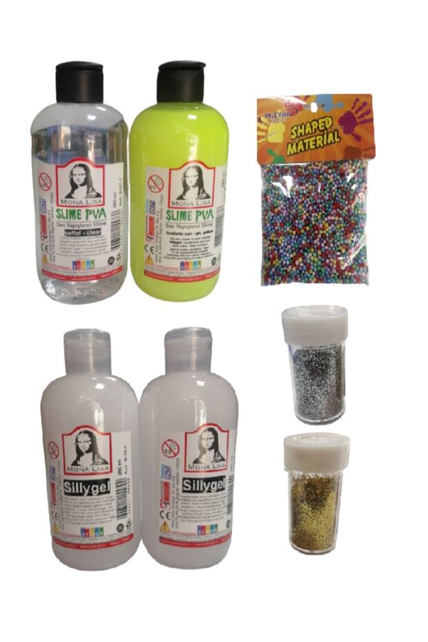 Slime Slaym Yapma Seti 250ml* 4 Adet + Toz Sim 2 Adet + Köpük - 1