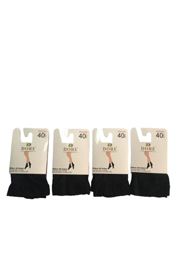 Kadın Micro 40 Soket Siyah Çorap 4'lü - 2