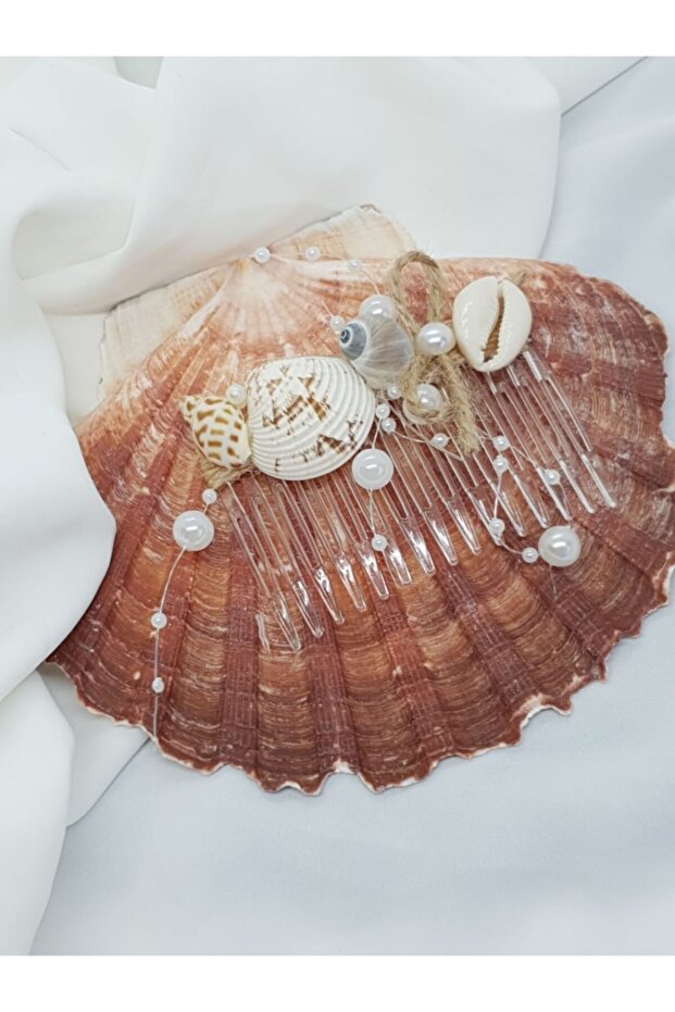 Melkady 206a - Handmade Natural Seashell Beaded Scallop Buckle