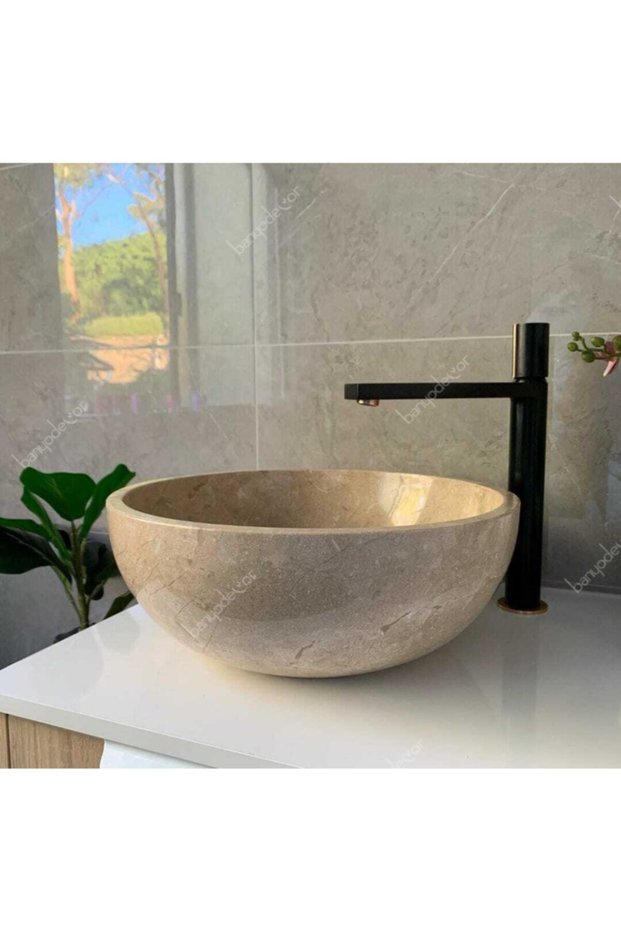 Bej Çanak Mermer Lavabo