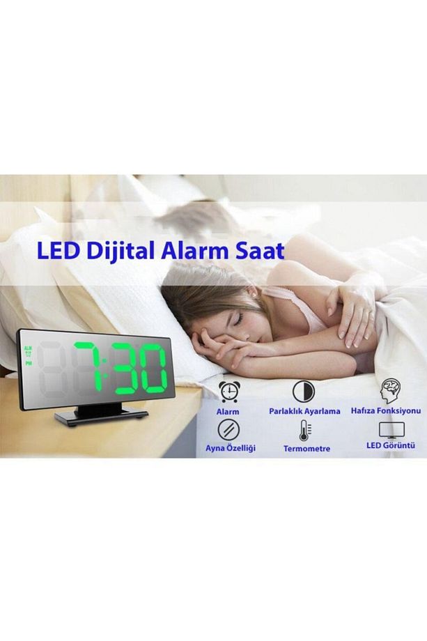 Dekoratif Masa Üstü Led Ayna Dijital Çalar Saat - 3
