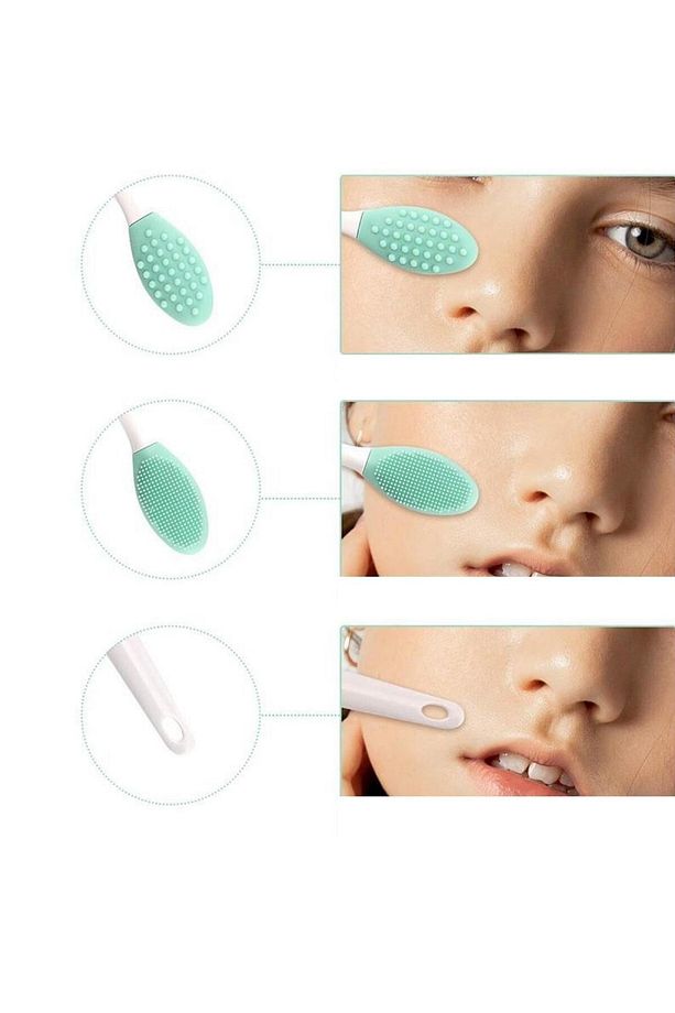 2 Adet Dudak Burun Fırçası Peeling Etkili Gözenek Siyah Nokta Temizleyici Çift Fırça - 2