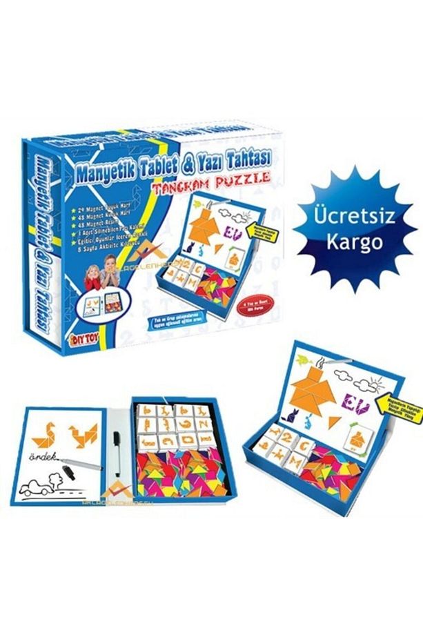 , Manyetik Tablet, Alfabe, Matematik, Tangram, 3 Lü Set - 6