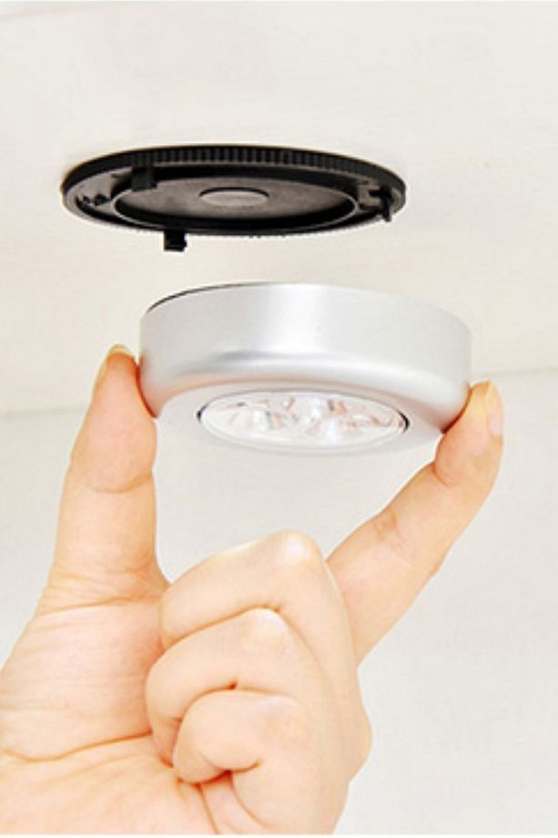 3 Adet Kablosuz Spot Pilli Dokunmatik Led Lamba 3 Ledli Dolap Lambası - 2
