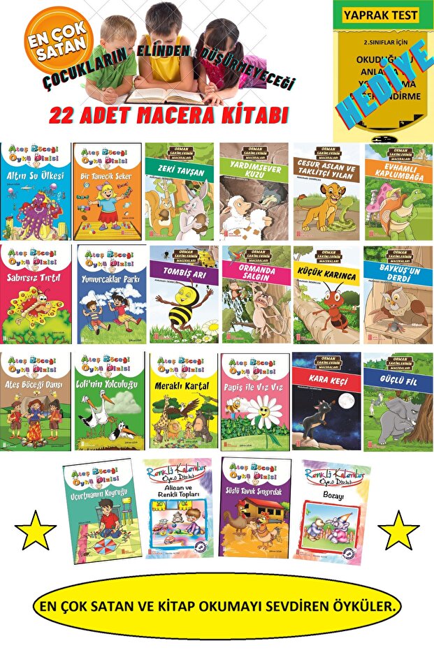 2.sınıf Rengarenk 22'li Macera Kitabı Seti( )+hediye