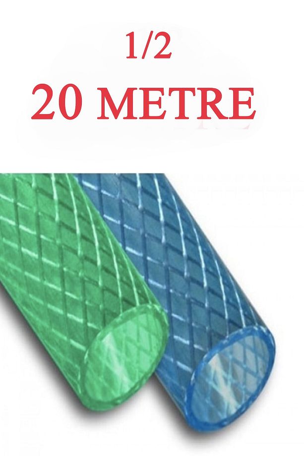 Çınar Örgülü Bahçe Hortumu 1/2- 20 Metre Bahçe Sulama Hortumu - 1
