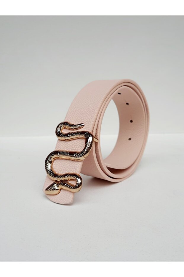 Snake Buckle Women's Powder Belt Gold Buckle Jean Belt, Jacket Belt, Trouser Belt