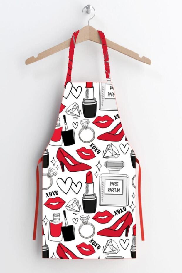 مريلة مطبخ مقاومة للبقع بنمط المكياج - 1