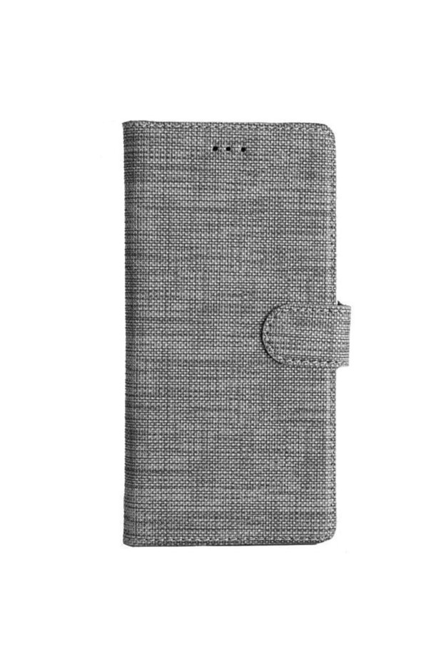 Galaxy S21 Stand, Business Card and Money Compartment Fabric Pattern Wallet Case Gray