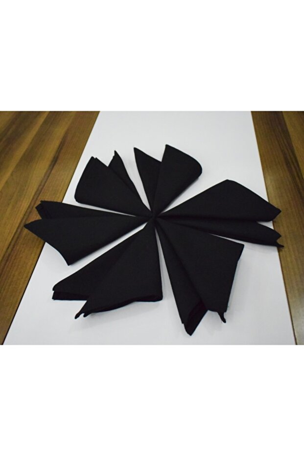 6 Pieces Black Fabric Serving Napkins 1st Quality Duck Linen Fabric (DERTLESS FABRIC)