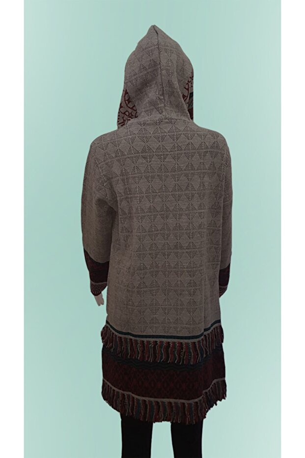 Kadın  Kapşonlu Triko Ceket - 2