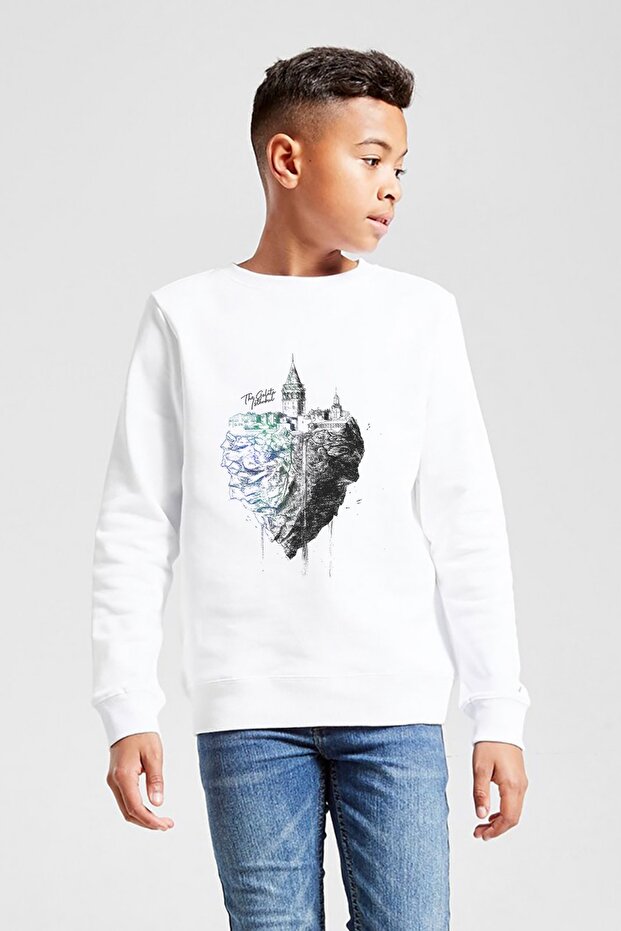 Unisex Kids White Sweatshirt