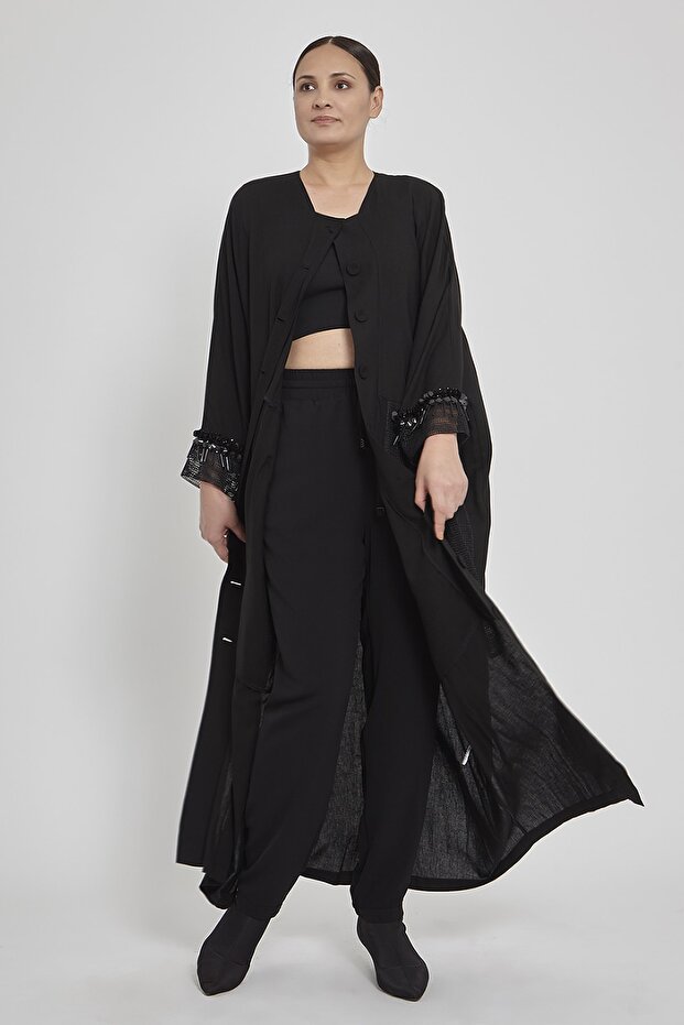 File Detaylı Pardesü - 1