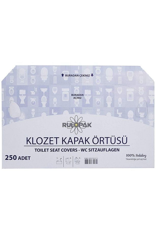 Klozet Kapak Örtüsü 250'li + R-1308k Paslanmaz Klozet Kapak Örtü Dispenseri Metal - 2