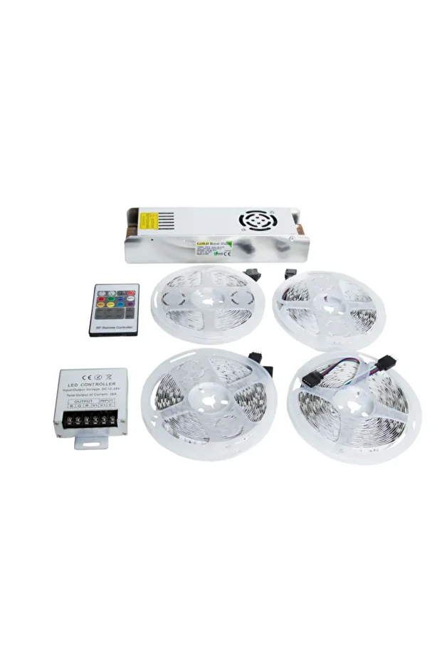 20 Metre Rgb 16 Renkli Şerit Led+ 30 Amper Led Trafo + 36 Amper Rgb Kumanda Set - 1