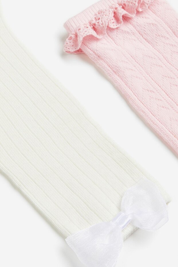 جوارب طويلة للركبة منقوشة بفتحتين - 2