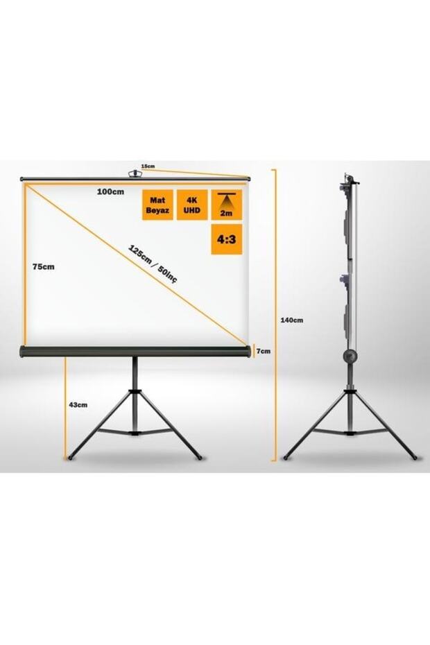 Portable Tripod Standing Projection Screen 100X75 cm - 3