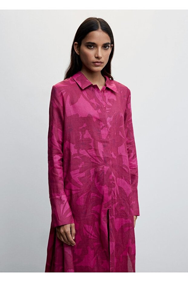 Desenli Uzun Gömlek - 1