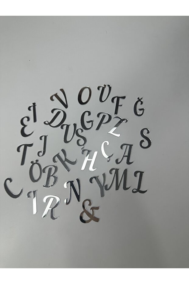 Plexi Alphabet Letters All Alphabet Adhesive Silver Color 4 cm