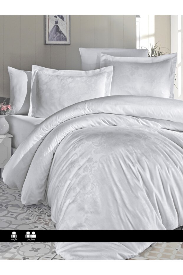 First Choice Jacquard Satin Duvet Cover Set Herra
