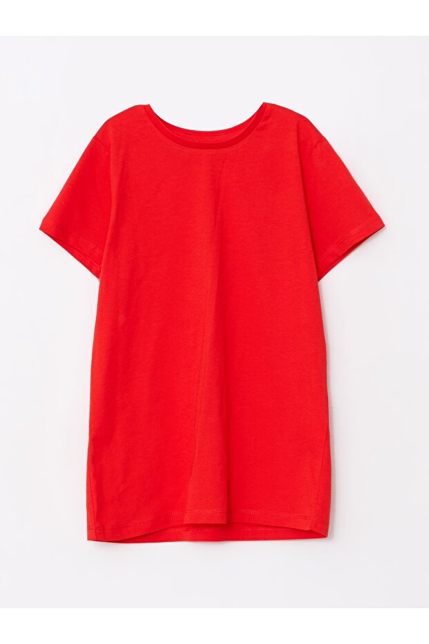 Crew Neck Basic Short Sleeve Cotton Girl's T-Shirt