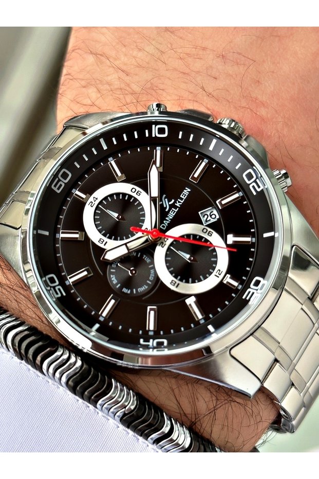 Steel Strap Calendar Men's Wristwatch - Hematite Stone Special Bracelet Gift