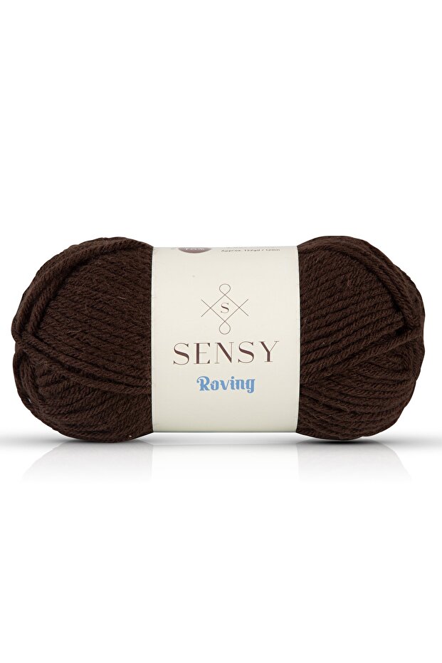 Premium Roving El Örgü Ipi Atkı Bere Ipi Kazak Panço Ip Hırka Ipi Koyu Kahve - 1
