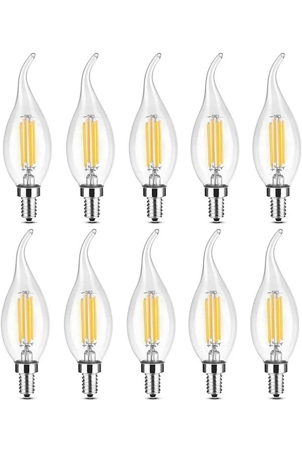 10'lu Filament Rustik Led Ampul Kıvrık Uç 8 Watt 3000k E14 Gün Işığı Erd-36x10 - 1