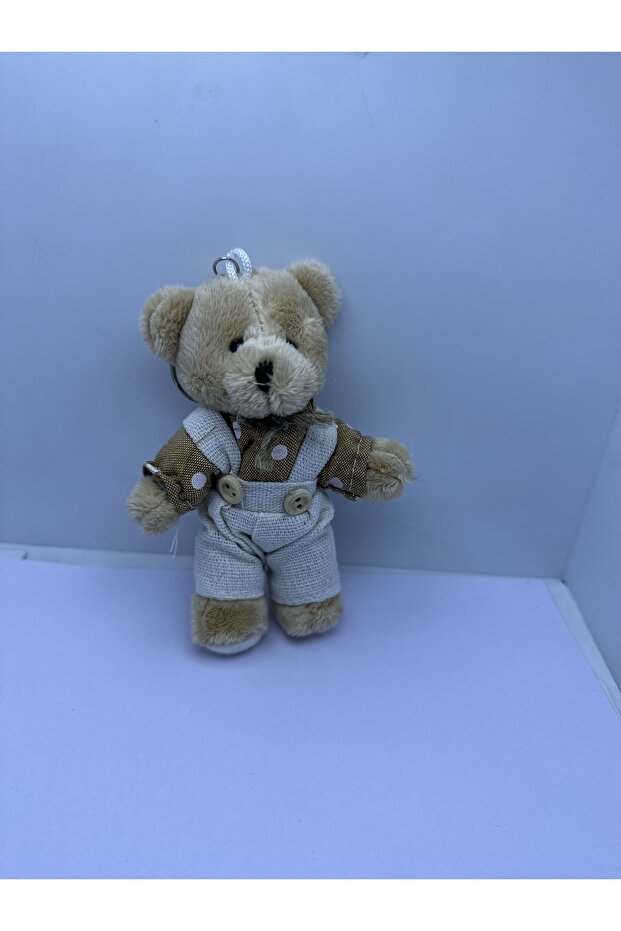 Cute Plush Teddy Bear with Dress Men's Model Starry Keychain - 2