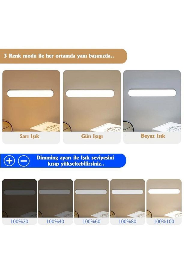 Kumandalı Dokunmatik Gece Lambası Usbli Taşınabilir Led Aydınlatma Renk Seviye Ayar Seç. - 2