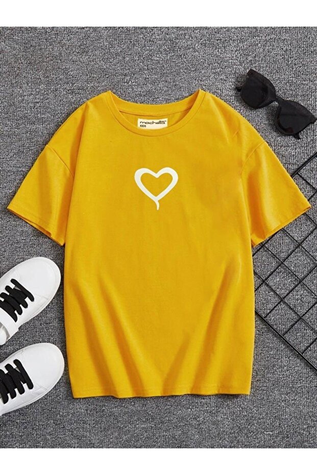 Little Heart Printed Oversize Children's T-shirt