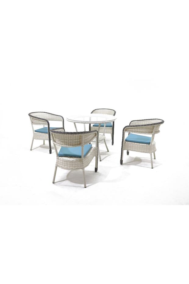 Monalin Mobilya Icon 4 Kişilik Rattan El Örgüsü Masa Sandalye Takımı - 2