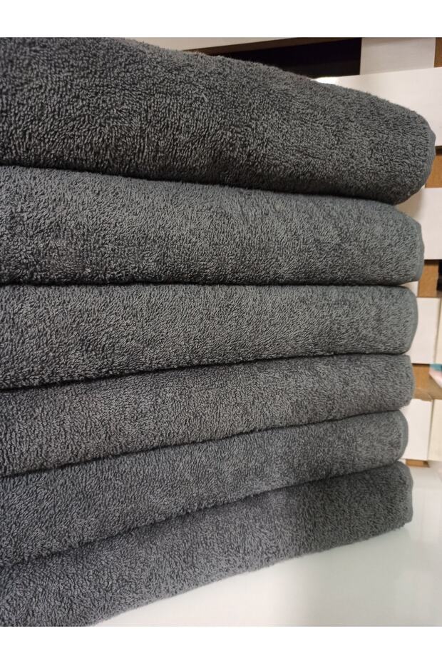 6-Piece Barber, Hairdresser, Sports, Daily 50x90 Cm. Towel Solid Color - Gray
