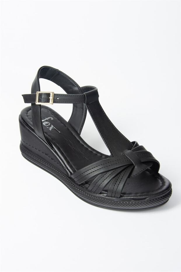 Dámske čierne topánky na klinovom podpätku - 3