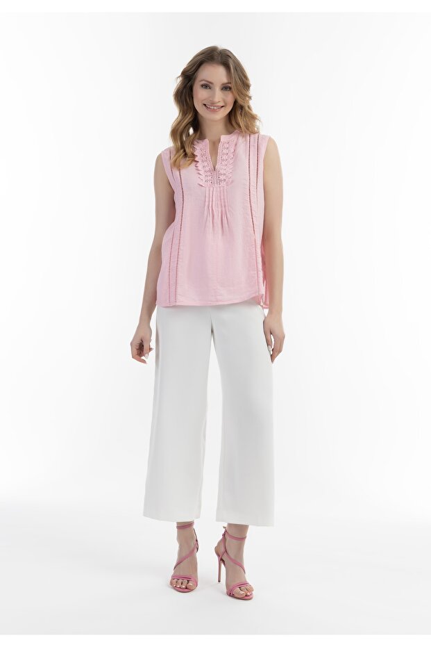 Blusentop mit Spitze - 1
