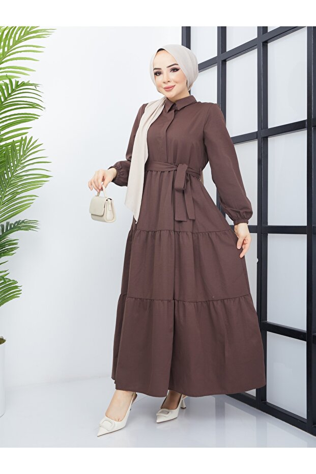 Women's Style Cotton Summer Ruffle Casual Casual Seasonal Modest Basic Hijab Dress