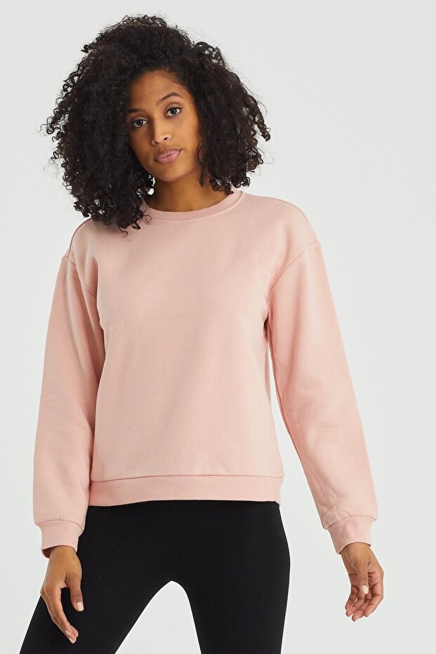 Kadın Bisiklet Yaka Sweatshirt - 1