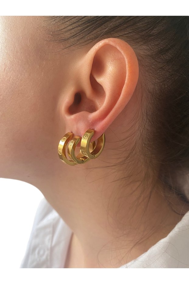 3-Piece Model Earrings Steel