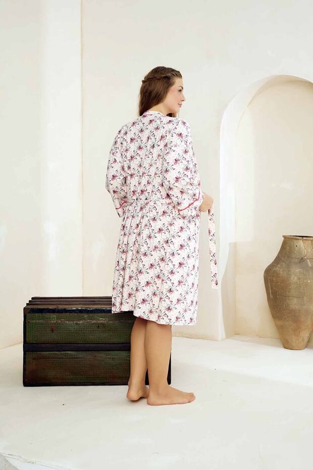 2-Piece Cotton Lycra Curve Plus Size Oversized Dressing Gown Set - 2