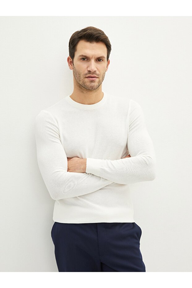 Men's Knitwear Sweater - Long Sleeve, Crew Neck