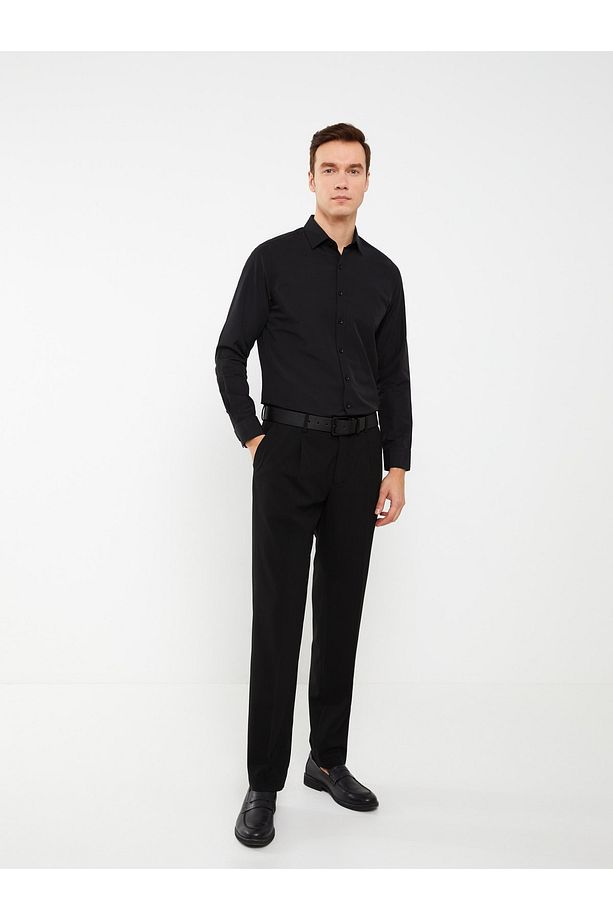 Slim Fit Uzun Kollu Poplin Erkek Gömlek - 3