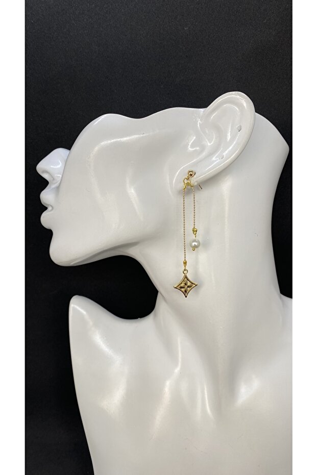 Handmade Lacquer Finish Chain Dangle Earrings for Women