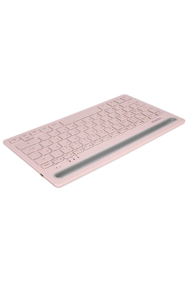 Kb-bt82 Pembe Bluetooth Ultra Ince Şarjlı Mac Win Android İos Uyumlu Tablet Standlı Kablosuz Klavye - 6