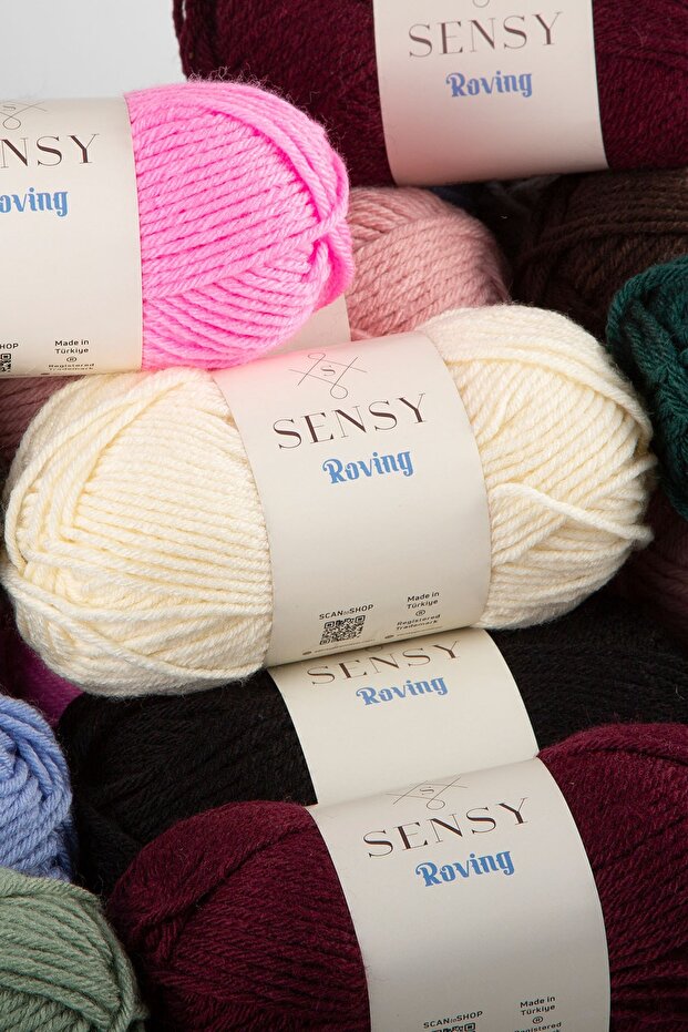 Premium Roving El Örgü Ipi Atkı Bere Ipi Kazak Panço Ip Hırka Ipi Pembe - 4