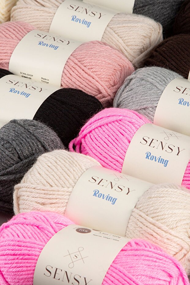 Premium Roving El Örgü Ipi Atkı Bere Ipi Kazak Panço Ip Hırka Ipi Pembe - 7