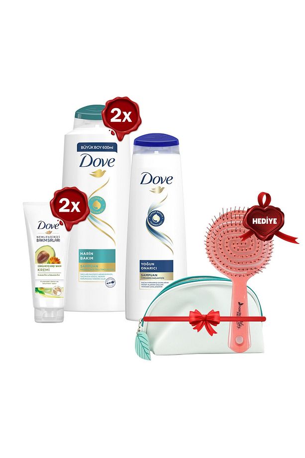 Şampuan 350 Ml, 600 Ml X 2 Ve Saç Kremi X 2, Pro Saç Fırçası Ve Çanta Hediyeli - 1