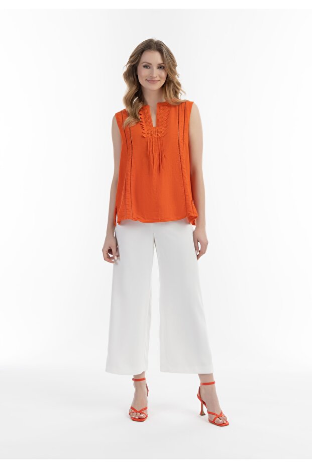 Blusentop mit Spitze - 1