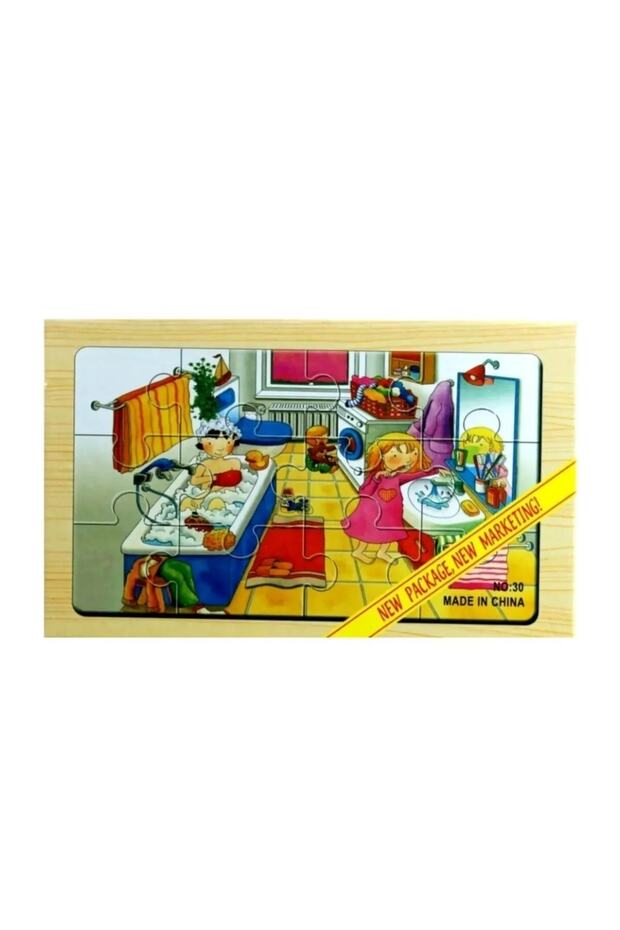 12X4 Piece Wooden Puzzle, Organic Puzzle, Educational Toy