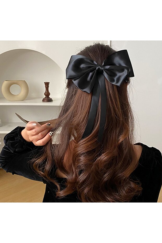 القوس المزدوج الحرير القوس الساتان مشبك التلقائي - 1