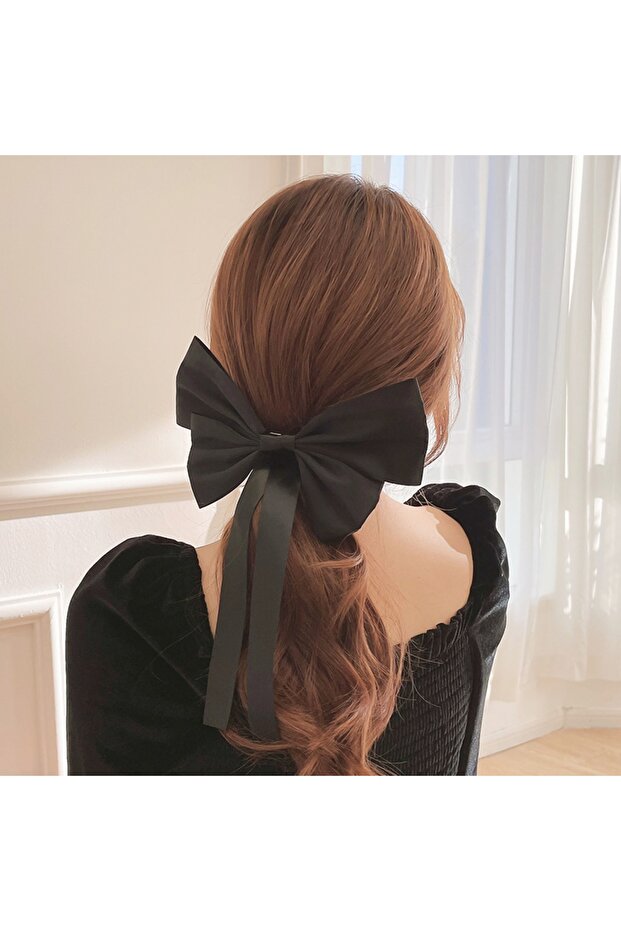 القوس المزدوج الحرير القوس الساتان مشبك التلقائي - 6